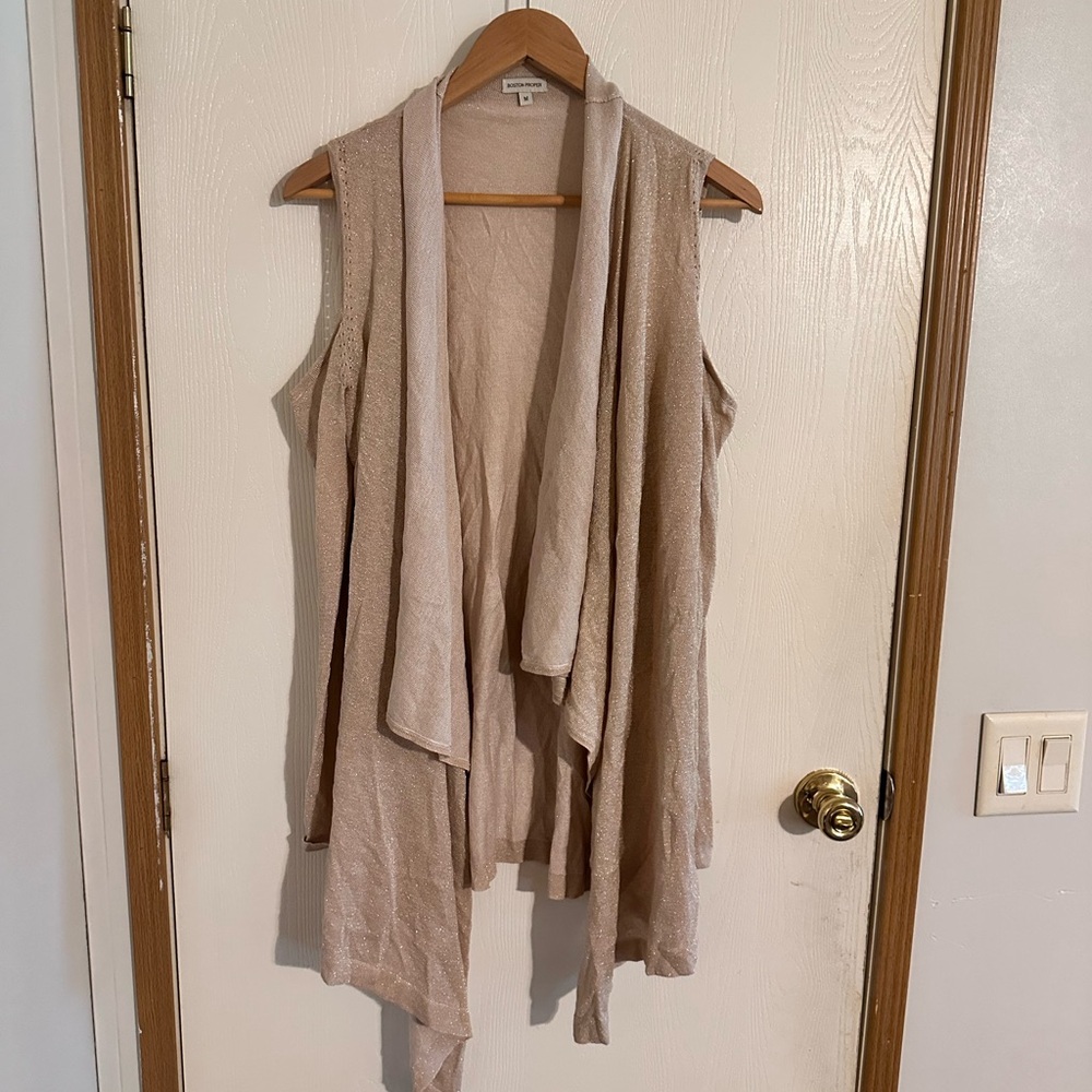 Boston Proper cold shoulder sweater/vest, M